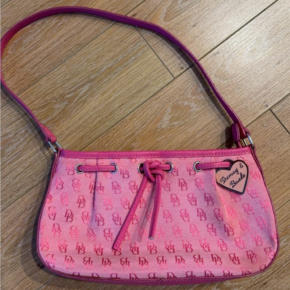 RARE Dooney & Bourke Vintage Pink Monogram Shoulder Purse